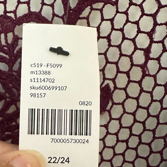 Lane Bryant Lace Short sleeves Pink Open Cardigan Size 22 NWT Lightweight - Picture 3 of 4